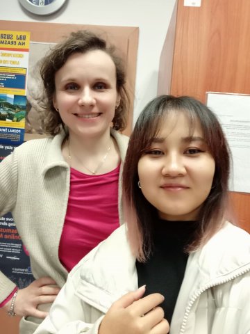 Last photo with my Erasmus+ student - Eliza Zhanyrbek KYZY